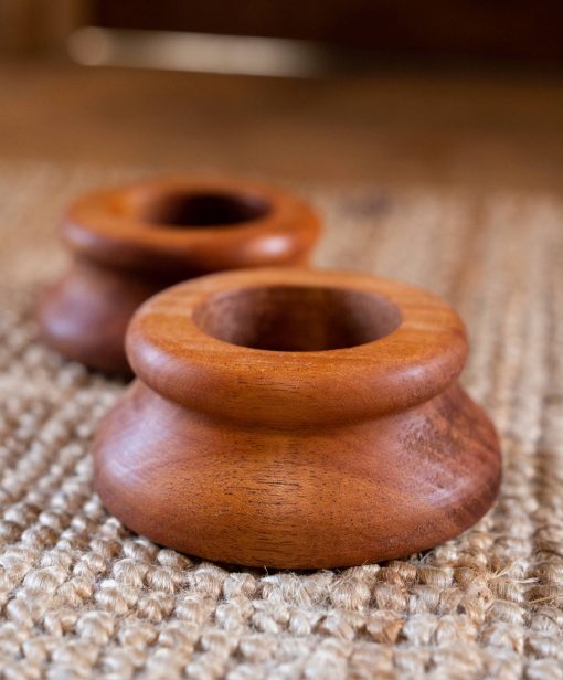 Hand-turned wooden bases for Indian clubs, flowmace and tai chi balls