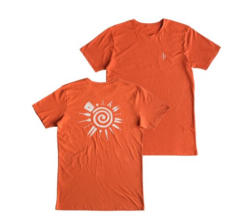 Orange T-shirts with BMF logo on the front and circulare training tools design on the back
